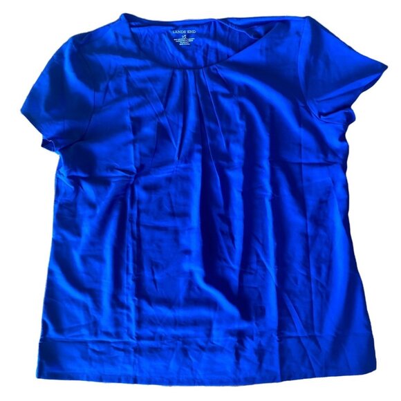 Lands End Womens L/P Blue Short Sleeve Stretch Top - Picture 1 of 4